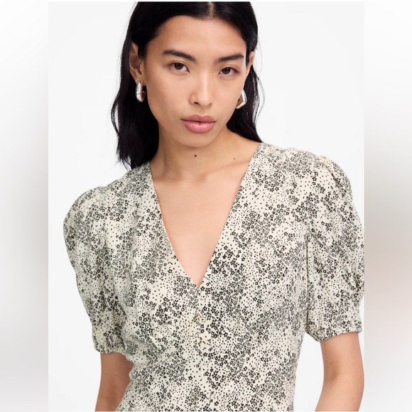 NWT Madewell Puff-Sleeve V-Neck Maxi Dress in Floral Size 6 - Picture 5 of 11